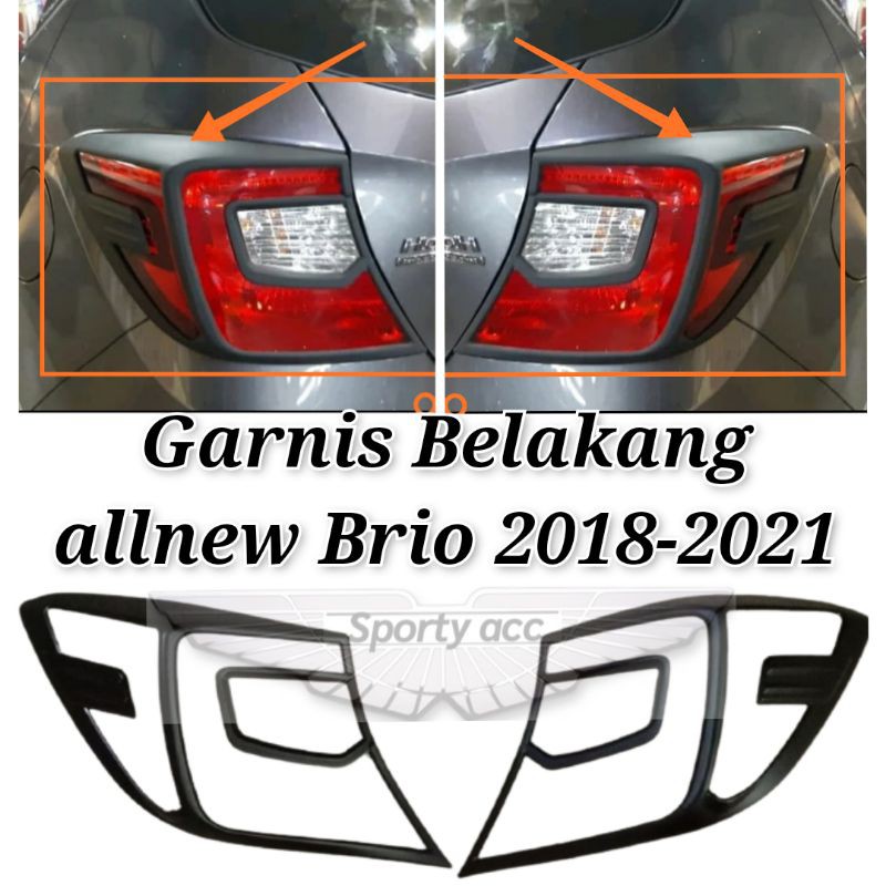 Garnis belakang allnew brio 2018-2021 black doff