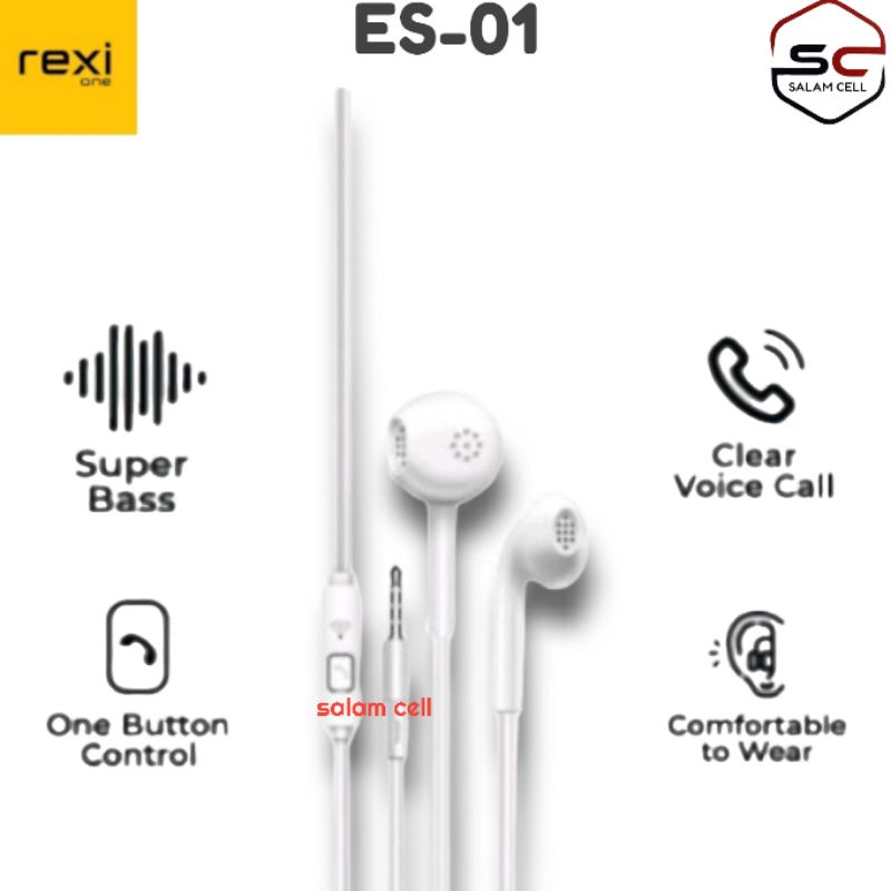 Headset Rexi ES01 Super Bass 3D Stereo Sound Original Garansi Resmi