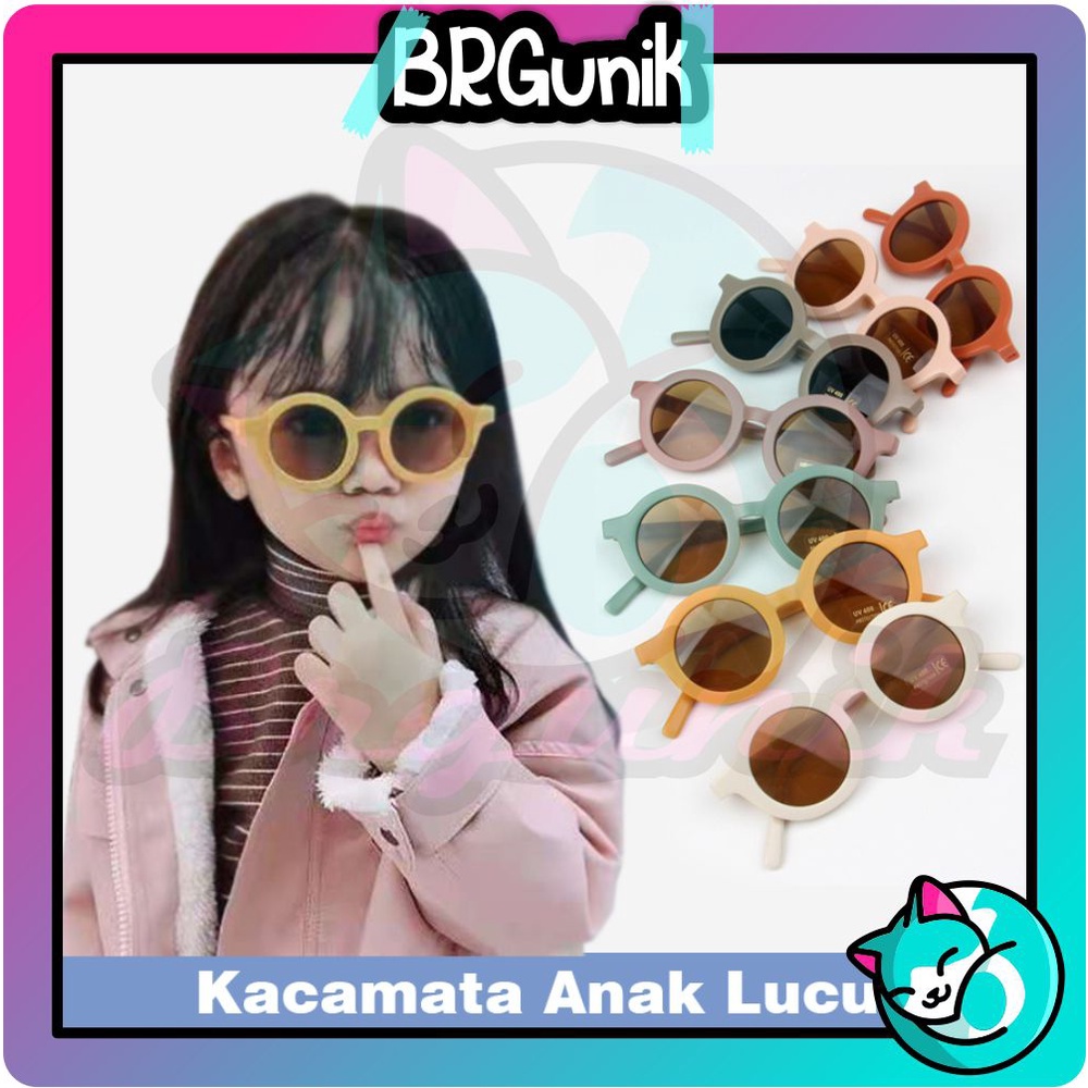 BRGUNIK【2021 gaya baru】 Kacamata Hitam Untuk Bayi Usia 0-8 Tahun Kacamata anak Gaya R446