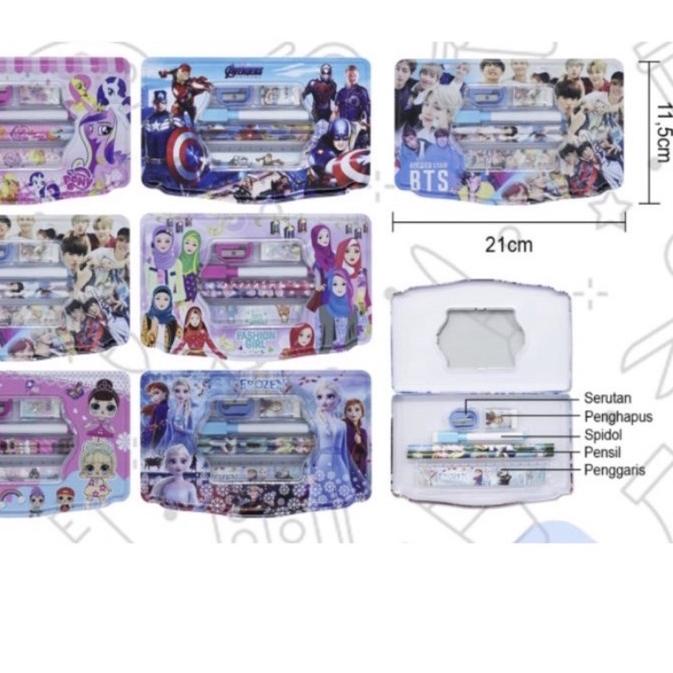 

*BigSale* JUMBOO KOTAK PENSIL KALENG + PAPAN TULIS + ISI / pencil case set white board .!!!