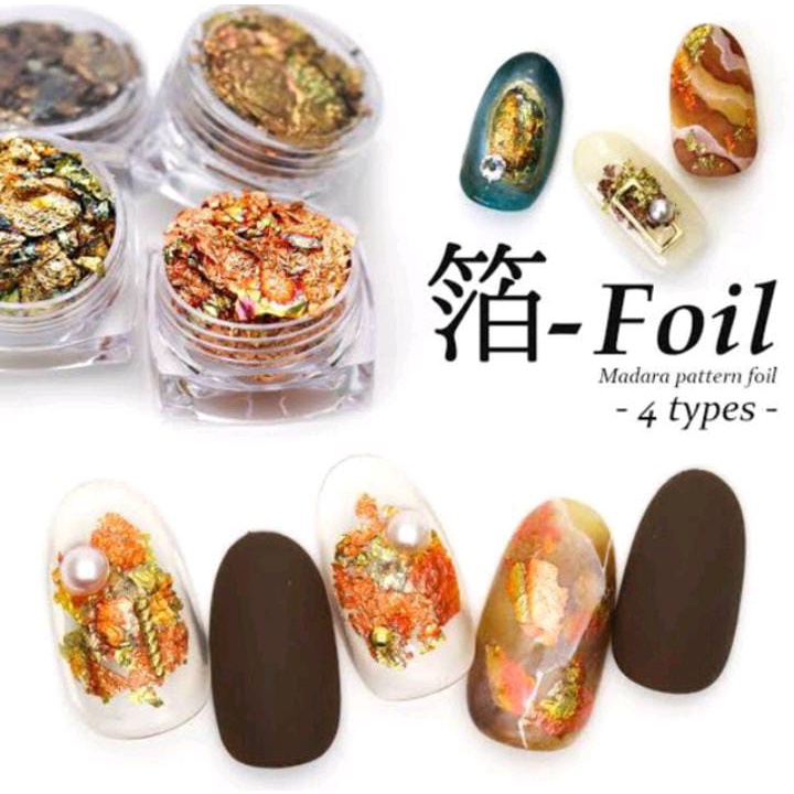 ALMUNIUM FOIL 4 WARNA NAIART KOREA GLASS NAIL