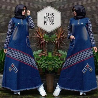  Gamis  Jeans  Virza Maxy Dress Baju  Muslim Pakaian 