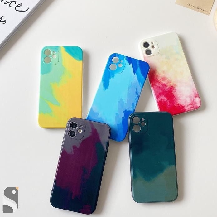 Casing Motif Watercolor Xiaomi Poco X3 Pro Redmi Note 9 Iphone XR 11 Oppo A15 Gradient Full
