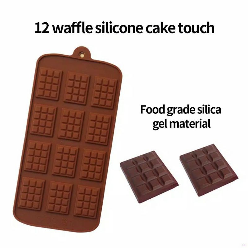 Cetakan Coklat Silikon Chocolate Mould Waffle Pencetak Coklat Susu Mold Cetakan Agar Pudding