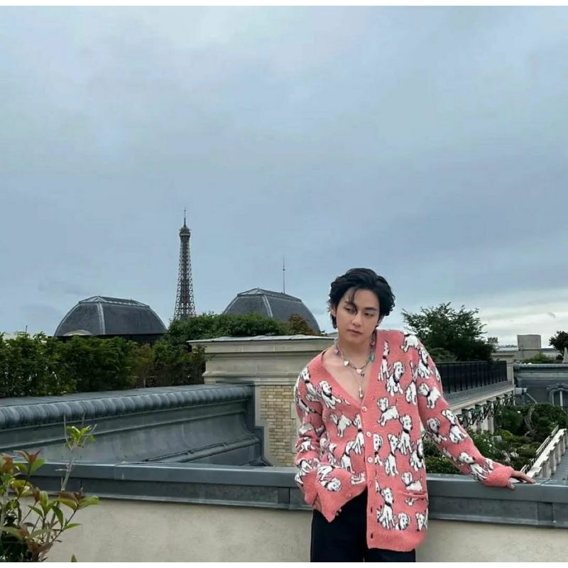 TheNext Amber | Puppy Peach | Cardigan Knit Wool Rajut Sweater Doggy Anjing V Taehyung BTS Jaemin Na