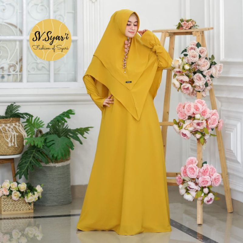 [Realpic] Gamis Branded Original Salynar Set Lemon Sv Syari / polos / terbaru / dewasa / daily