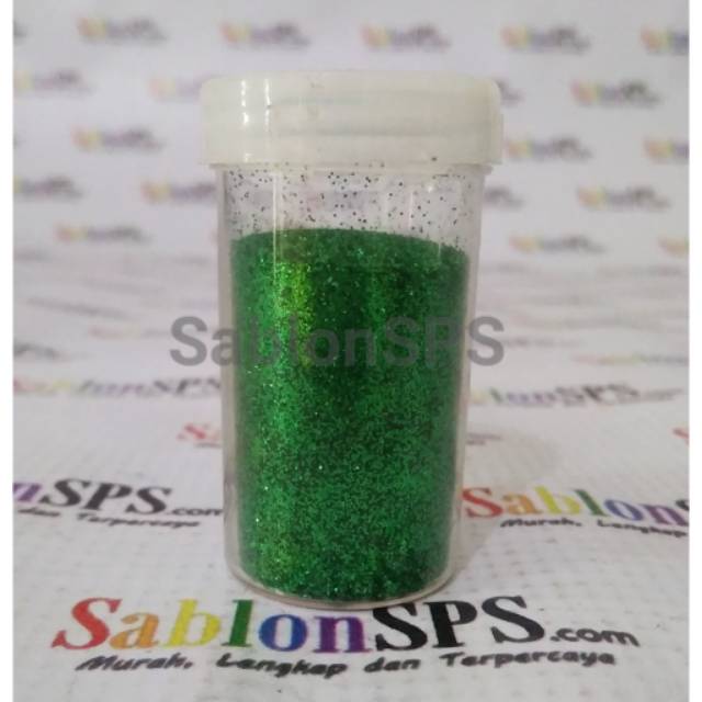 Bubuk Gliter Hijau / Green Glitter Powder 10gr Cup Besar