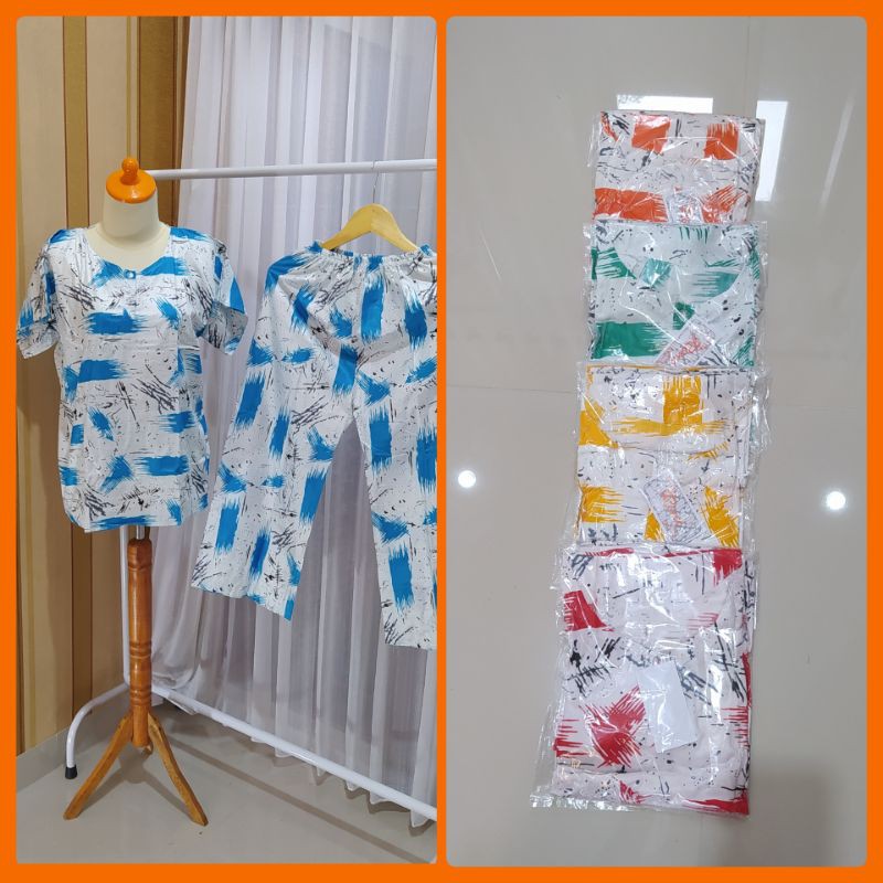 Setelan Wanita Celana Panjang Motif Batik Gogo Baju Tidur Piyama | BUSUI Friendly