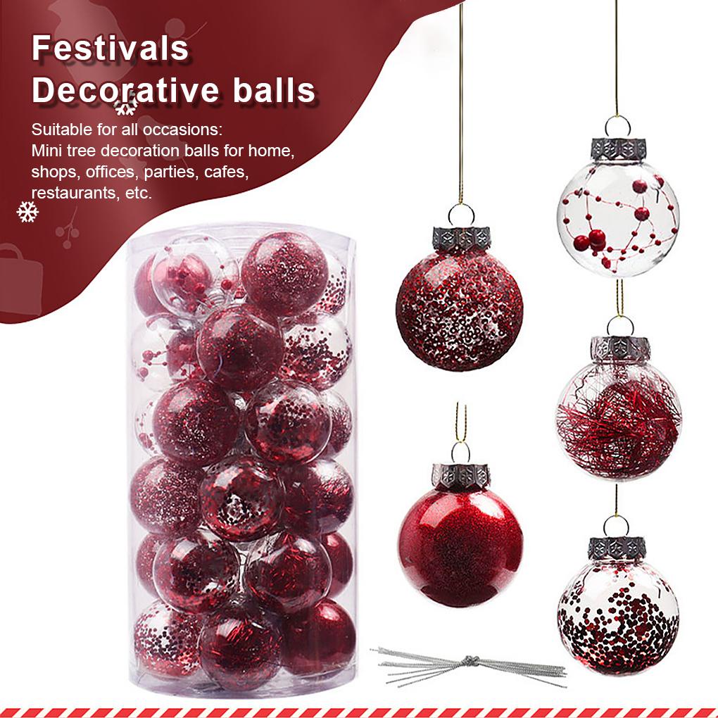 30 Pcs Liontin Bentuk Bola Natal Ukuran 6cm Reusable Untuk Dekorasi Latar Belakang Fotografi
