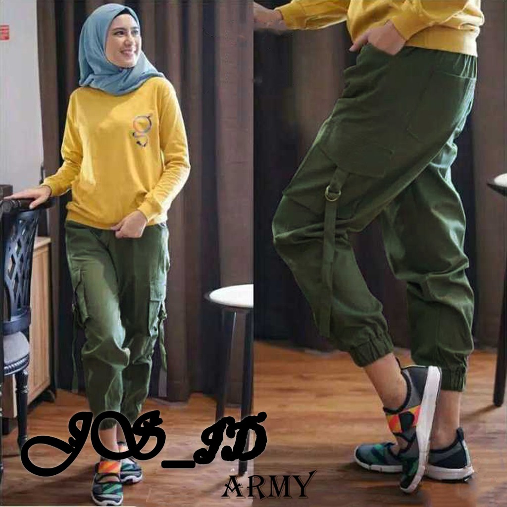 (M L XL XXL 4L 5L) 40-85kg Celana jogger wanita cargo pants Celana Baggypant