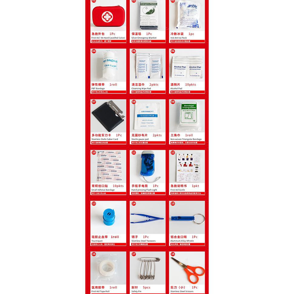 Grab Medan FervorFox Tas P3K First Aid Kit 18 in 1 - B33158 - Red