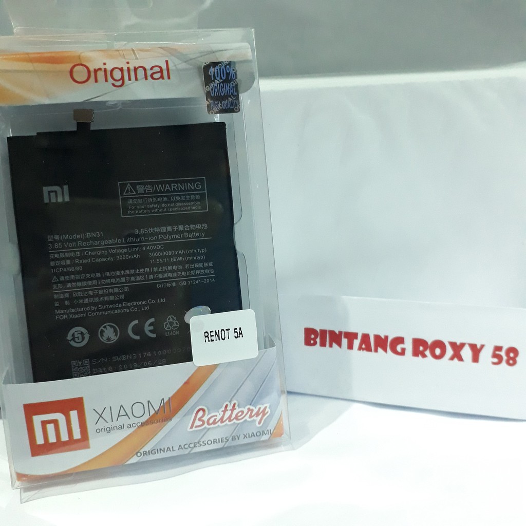 Batre Xiaomi MiA1 BN31 Mi A1 Original Ori Baterai batrei batrai batu battery