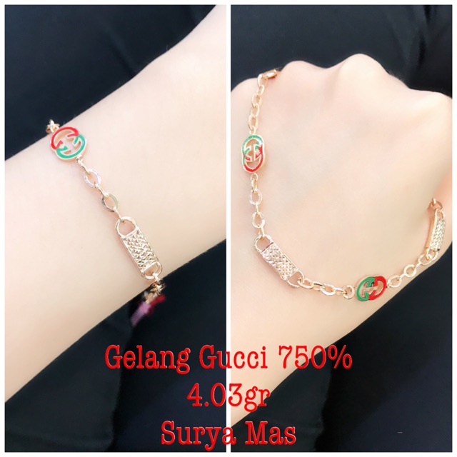 Gelang rantai emas 750%