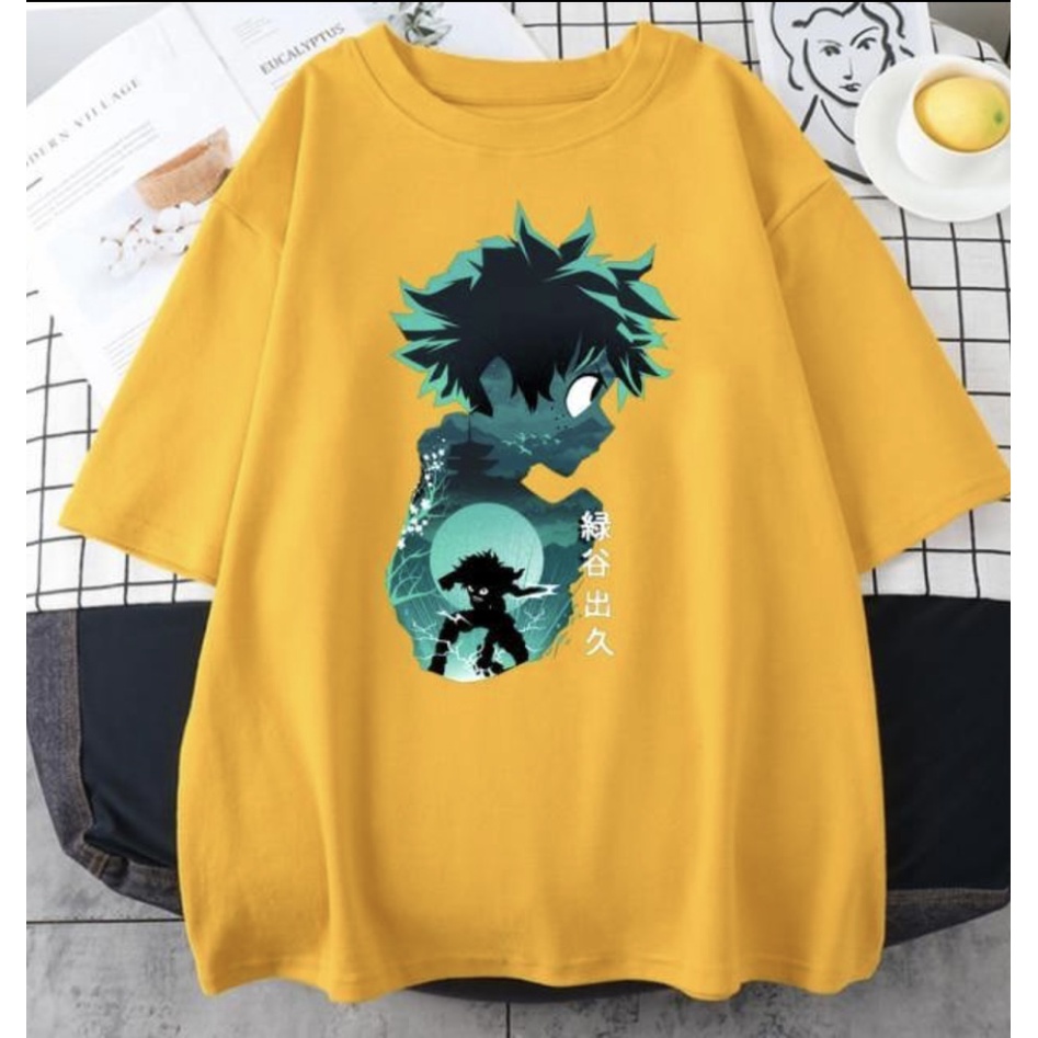 BRIGO Kaos Oversize izuku midoriya anime II Kaos Oversize Print DTF II Kaos Jumbo Size Pria &amp; Wanita