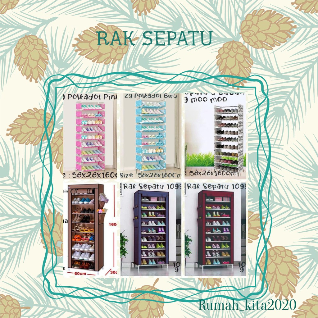 TERMURAH Lemari  Portable Rak Sepatu  Motif Lucu Rak 
