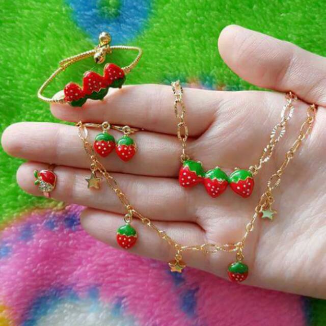Perhiasan set xuping strawberry 13/1