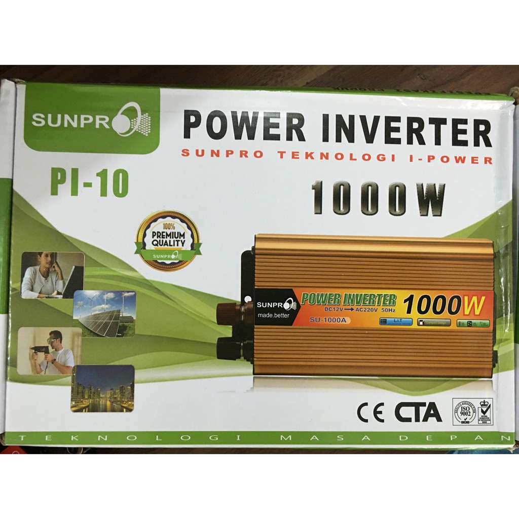 Power INVERTER DC Ke AC 1000W 1000 Watt Aki ke Listrik merk Supnro PI05