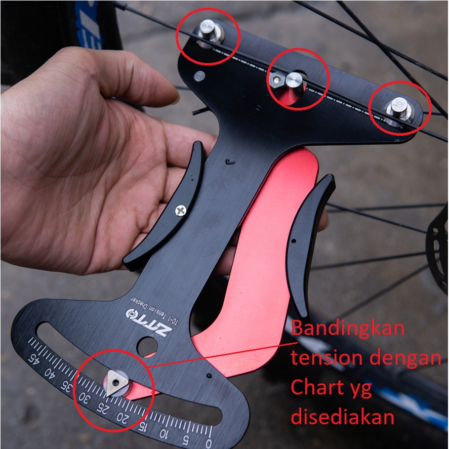 Spoke Tension Meter alat ukur tegangan Jari Ruji nepel sepeda wheelset