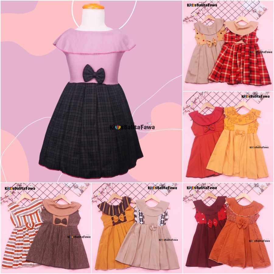 Dress Cantika uk 4-5 Tahun / Dres Yukensi Harian Baju Anak Perempuan Gaun Pesta Balita Cewek Import