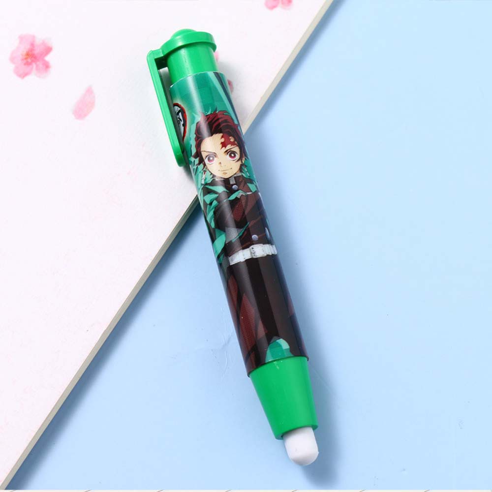Penghapus Pensil Bahan Karet Desain Anime Demon Slayer Kimetsu No Yaiba Retractable Untuk Anak Sekolah