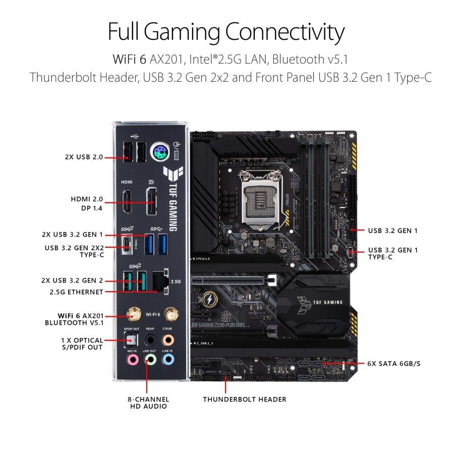 ASUS TUF Gaming Z590-Plus WiFi Intel Z590 LGA 1200 ATX Motherboard