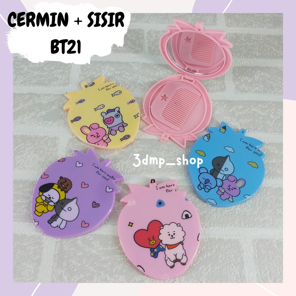 Cermin sisir bt21 bts cooky rj chimmy tata