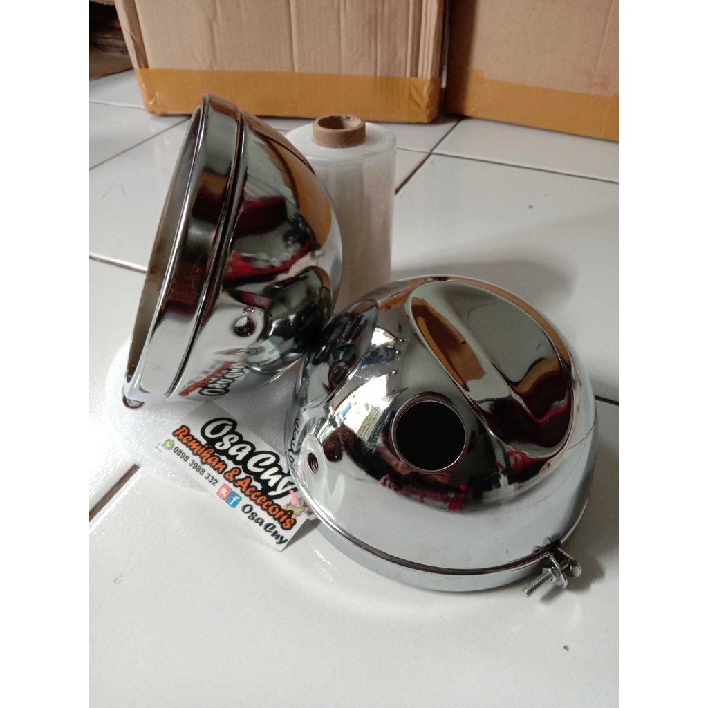 Batok lampu L2G mentah dan batok lampu l2g crome
