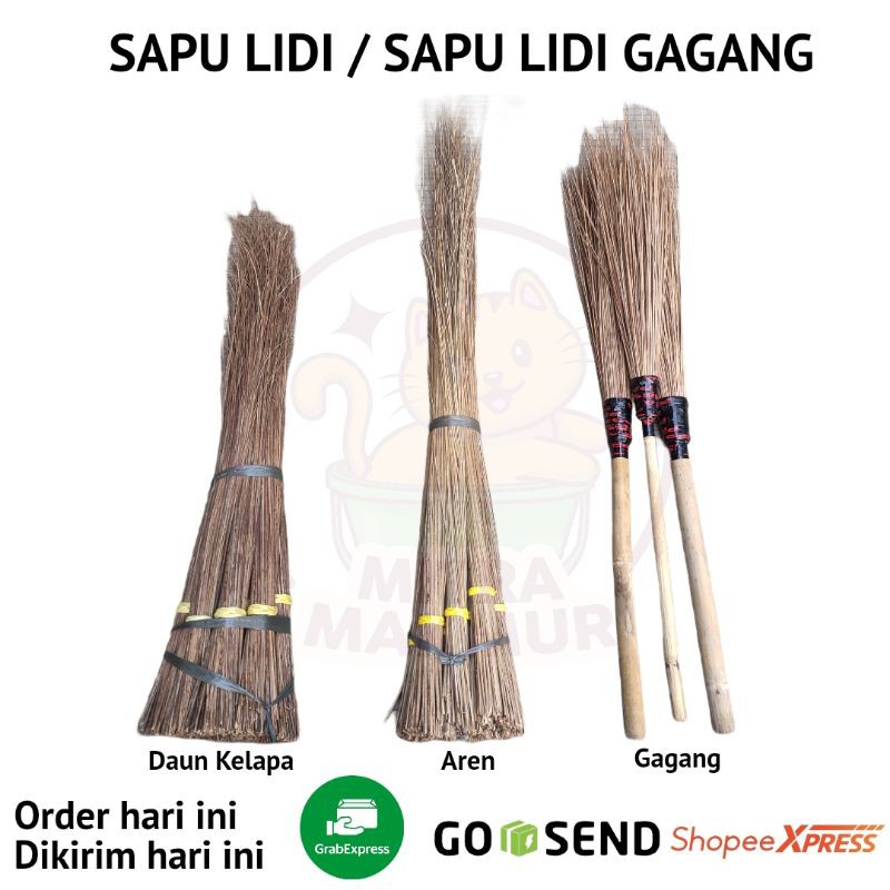 SAPU LIDI GAGANG / SAPU LIDI KELAPA - AREN - PLUS GAGANG / SAPU HALAMAN TAMAN