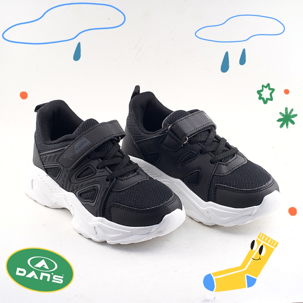 Dans Robson Sepatu Sneakers Anak Laki-Laki - Black/White