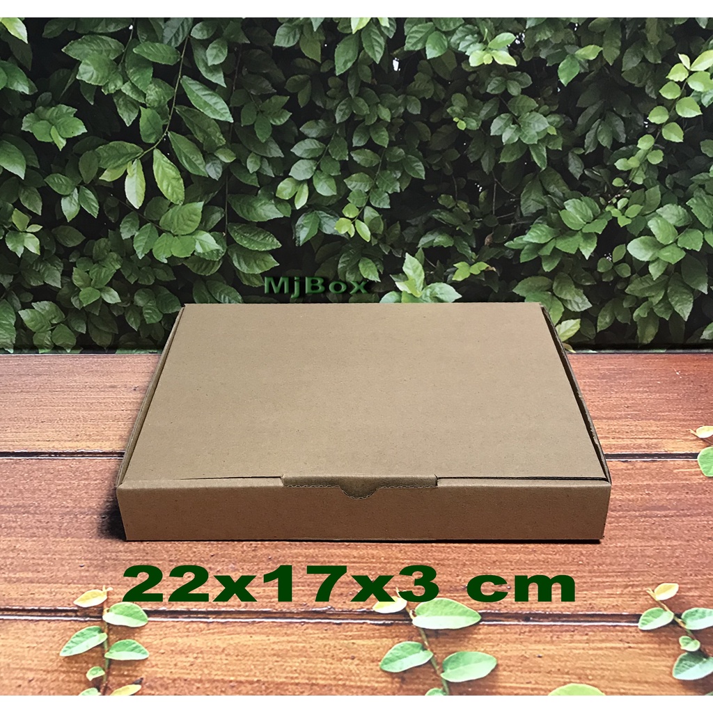 KARDUS UK.  22x17x3 CM........DIE CUT KOTAK KARTON UNTUK PACKING SOUVENIR - DLL- MODEL BOX PIZZA-2