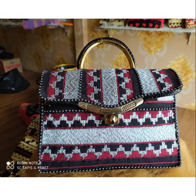 Tas inces tapis Lampung sasab silver