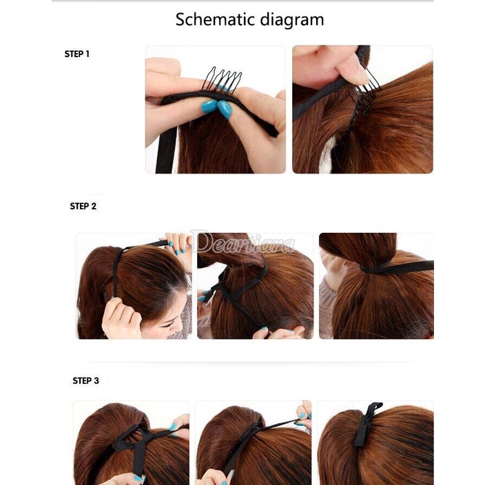 Wig / Rambut Palsu Wanita Model Ponytail Keriting Natural Invisible Panjang 45cm