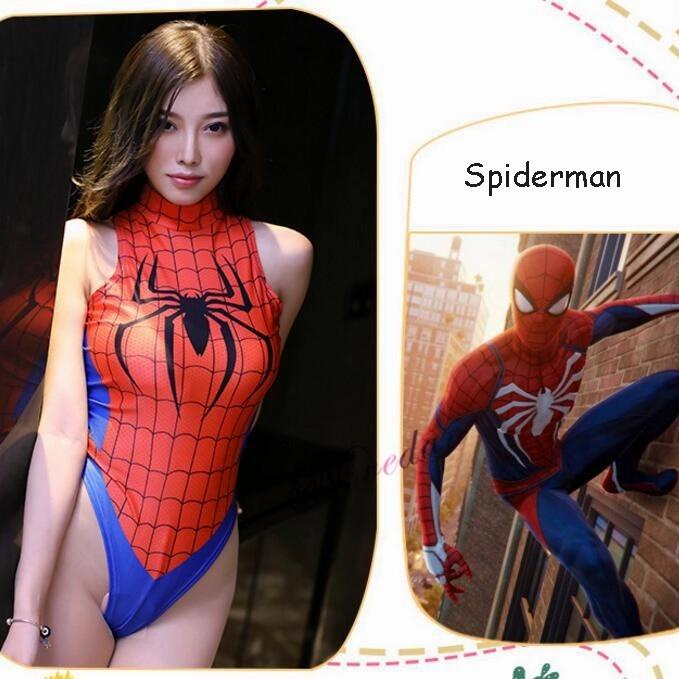 Kostum Cosplay Spiderman Lingerie Bodysuit Kostum Wanita Costume Dewasa