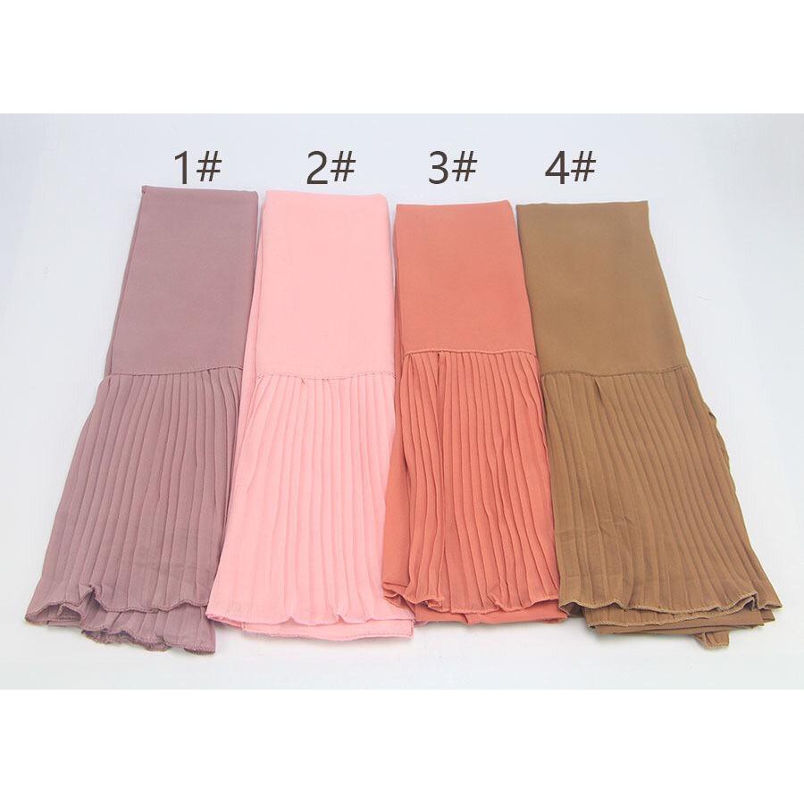 (Lochic) 1-24 Pashmina Rempel Plisket Bawah Ceruty