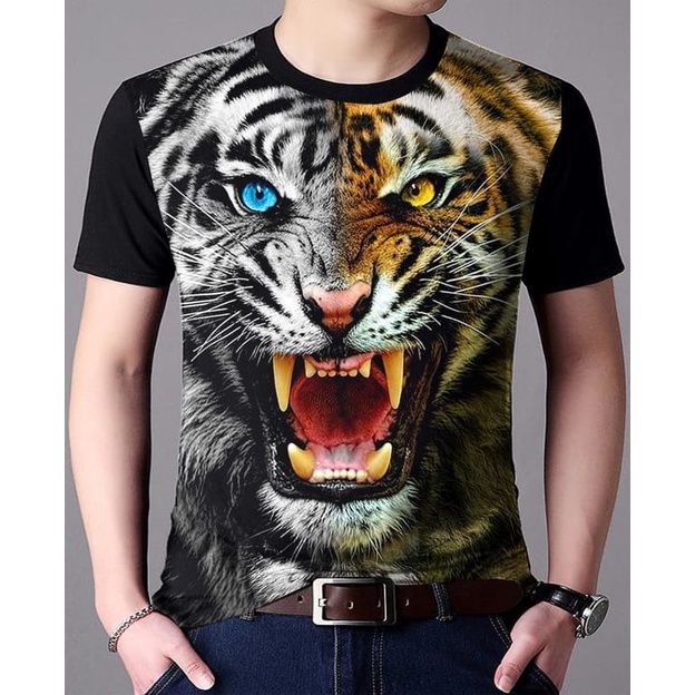Kaos Distro pria / kaos Macan Putih / baju macan pria / yc collection
