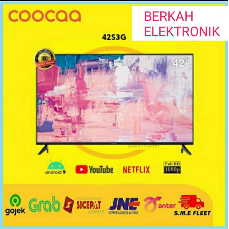 COOCAA 42S3 LED TV 42INCH FULL HD SMART ANDROID 9 WIFI NETFLIX