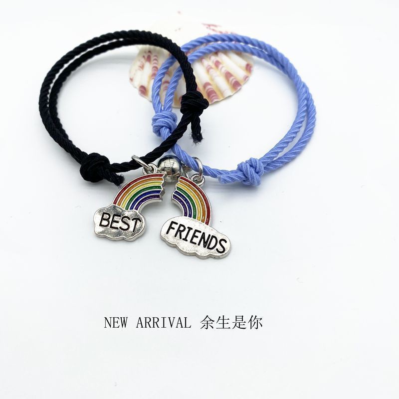 1 Set Gelang BEST FRIEND Tali Magnet Couple Pasangan Hip Hop Korea Fashion Lock Kunci