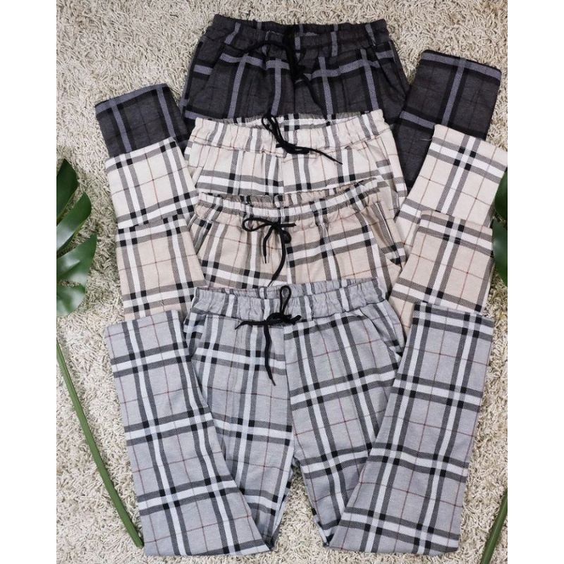 Celana Pant kotak kotak premium import