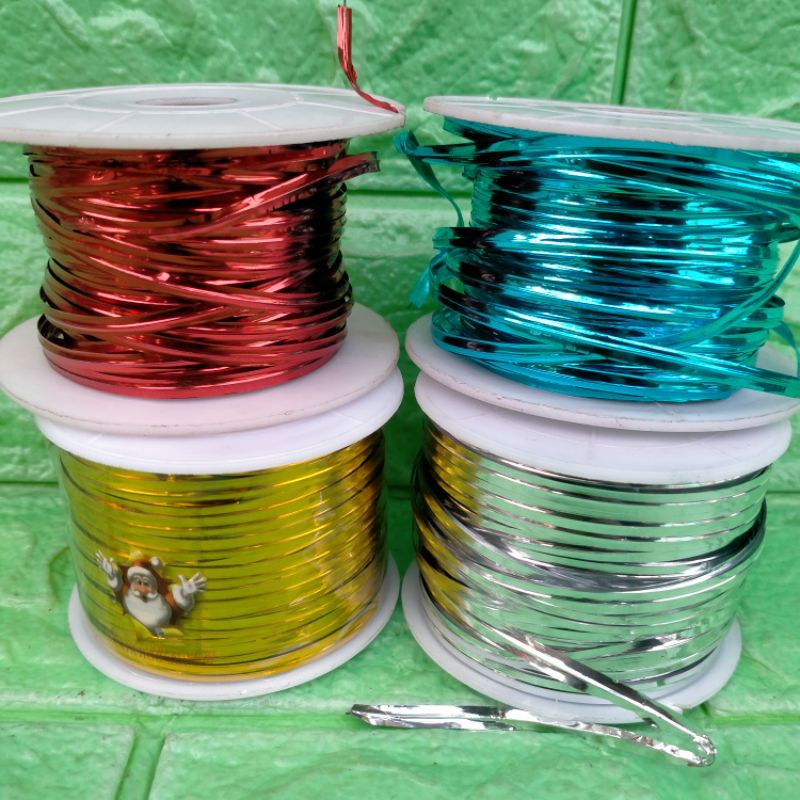 

1 METER PITA KAWAT TALI KADO IKAT SOVENIR PENGAIT KAWAT KAIT GOLD SILVER
