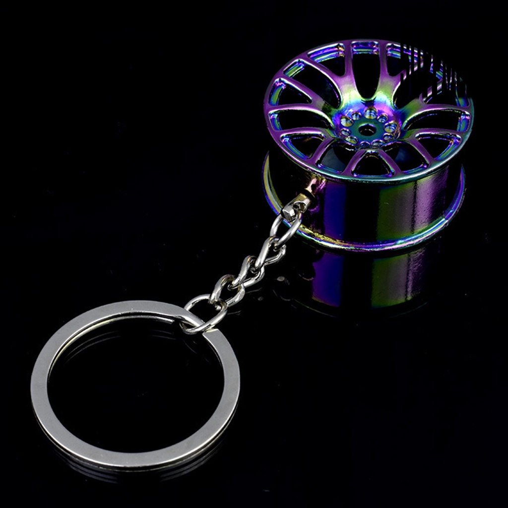 Suppmodel Gantungan Kunci Bentuk Roda Bahan Zinc Alloy Warna-Warni