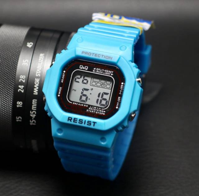 Jam Tangan Q&amp;Q Digital Strap Rubber Water Resist.