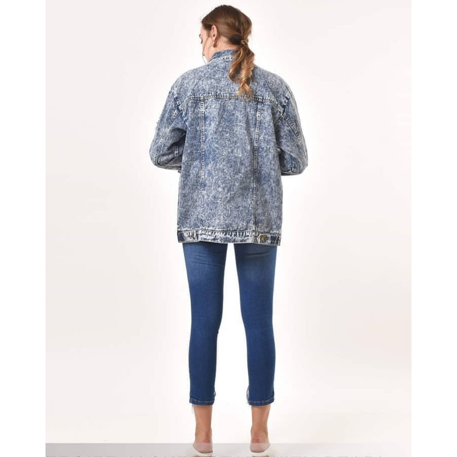 Jaket Jeans Wanita - Jaket Jeans Oversize Wanita - Jaket Star Over ML Ancien Store