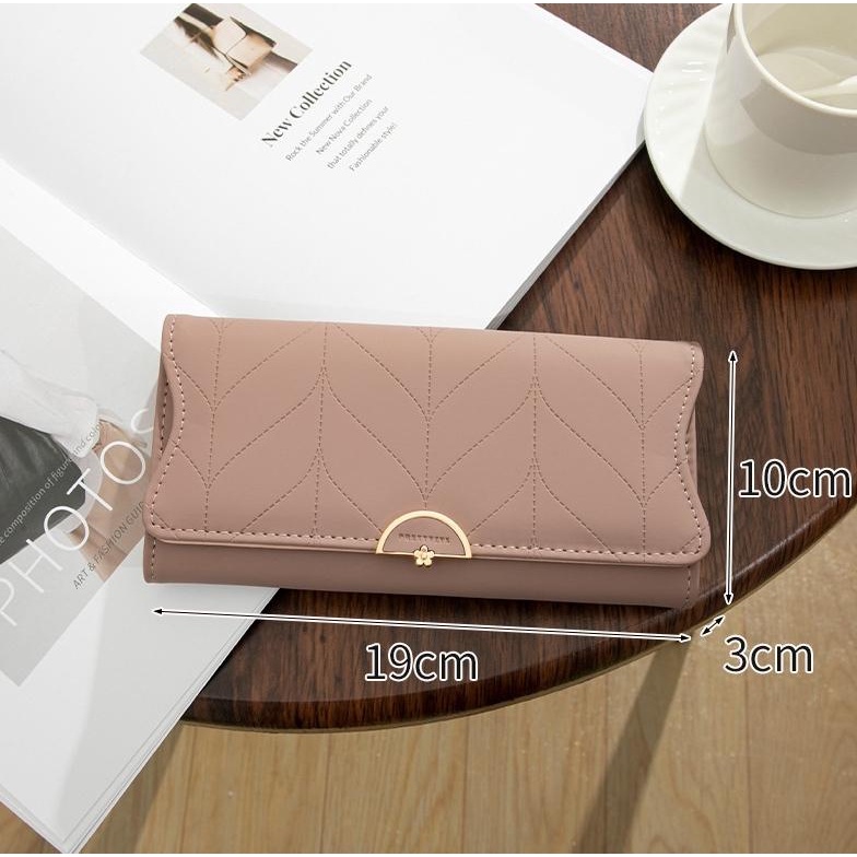 DOMPET LIPAT PANJANG WANITA PESTA PRETTYZYS ORI IMPORT KULIT PINK MAIGA WA514P3 PREMIUM KOREA SLOT KARTU UANG BESAR CEWEK MURAH FASHION KEKINIAN REMAJA BRANDED BATAM