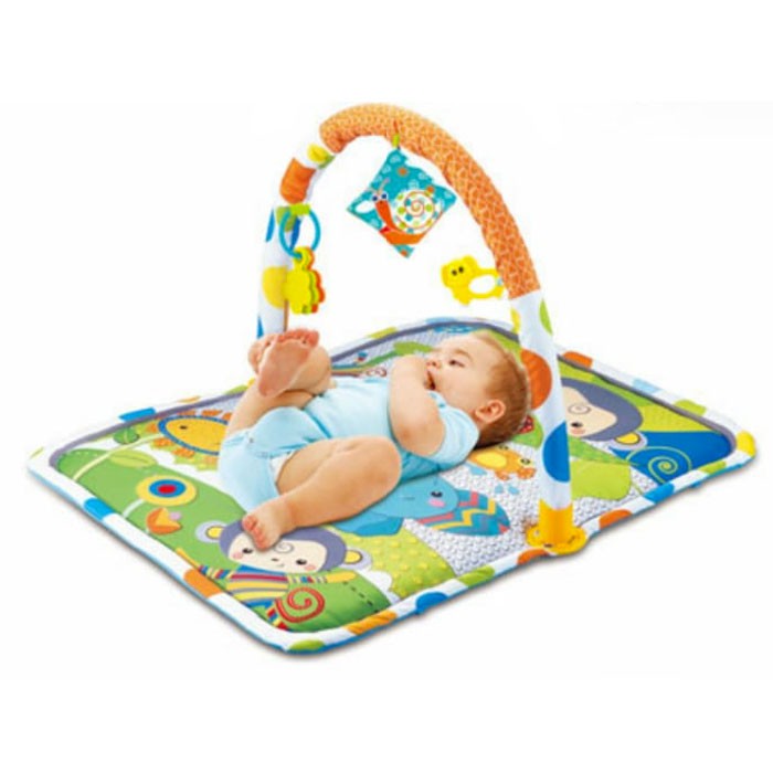 NB Baby Playmat Monkey &amp; Friends 2-Bar 023-44D - Matras Mainan Bayi