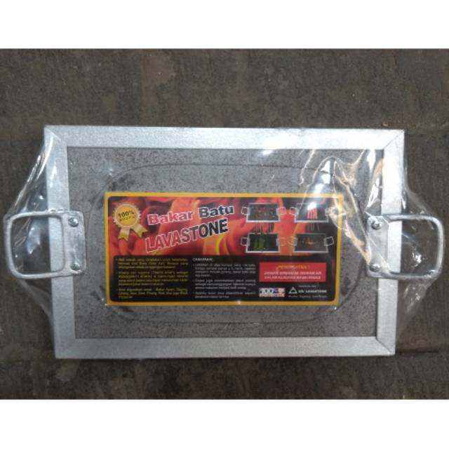 TERMURAH! ORIGINAL! BAKAR BATU LAVASTONE 30 x 15 x 1.5 cm ALAT PEMANGGANG ALAMI BATU BAKAR