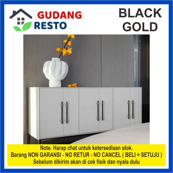 HANDLE BESI BLACK GOLD HITAM EMAS TARIKAN PULL KNOP LACI PINTU LEMARI