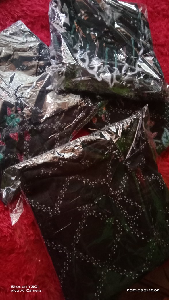 Batik Couple Keluarga Sania Ruffle Ori Ndoro Jowi Dnt Motif Jaring