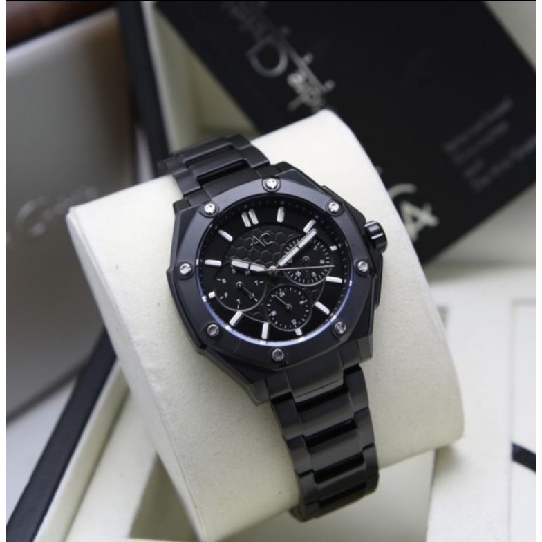 jam tangan wanita original alexandre christie AC9601BF ROSEGOLD BLACK