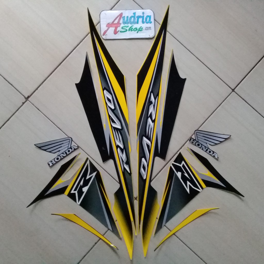 Striping Sticker Motor Honda Revo 110 2008 Kuning