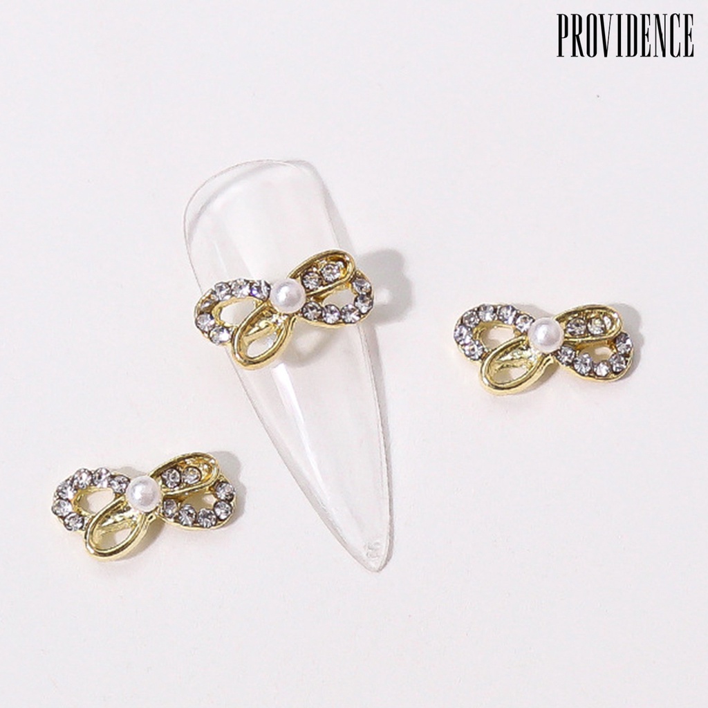 Providence 10Pcs Nail Rhinestones Bow-tie Heart Imitation Pearls Nail Art Design Accessories 3D Nail Manicure Craft Ornaments for DIY Crafts